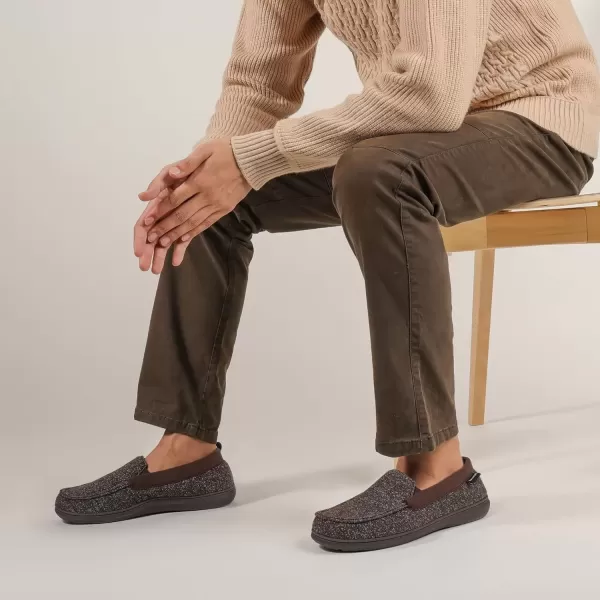 imageRockDove Mens Tweed Memory Foam Moc SlipperCoffee