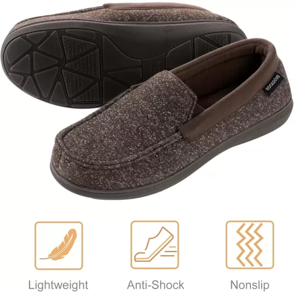 imageRockDove Mens Tweed Memory Foam Moc SlipperCoffee