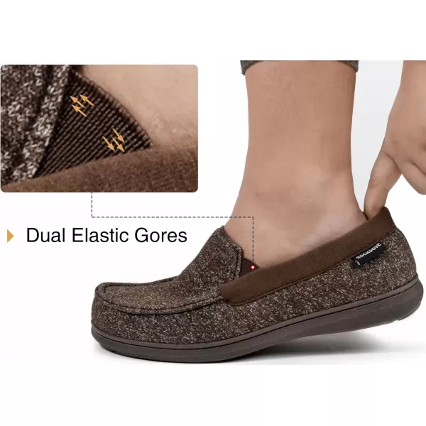 imageRockDove Mens Tweed Memory Foam Moc SlipperCoffee
