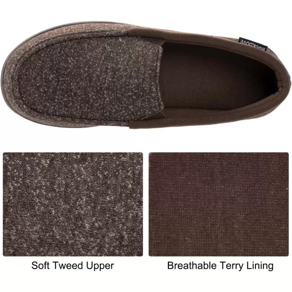 imageRockDove Mens Tweed Memory Foam Moc SlipperCoffee