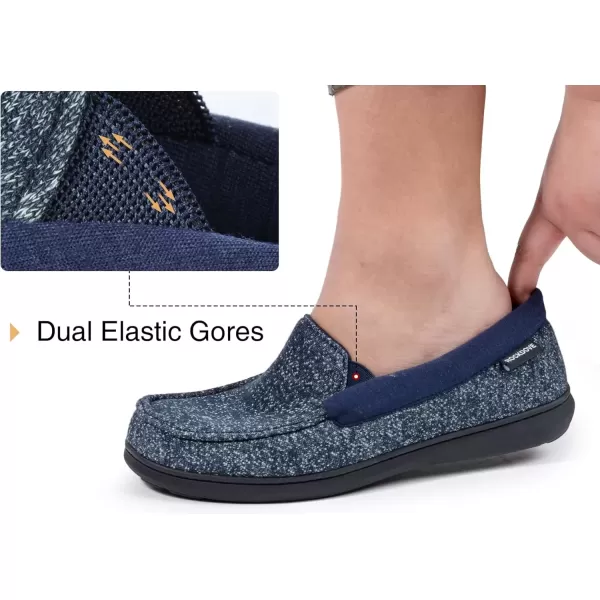 imageRockDove Mens Tweed Memory Foam Moc SlipperNavy