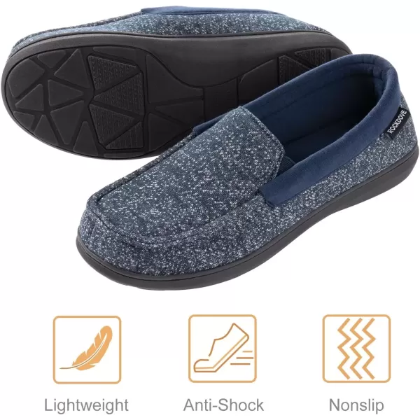 imageRockDove Mens Tweed Memory Foam Moc SlipperNavy