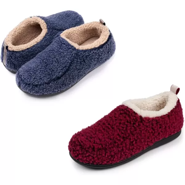 imageRockDove Set of 2 Pairs  Mens Nomad Slipper Size 1112 Men Navy Womens Nomad Slipper Size 95105 Women Wine Red