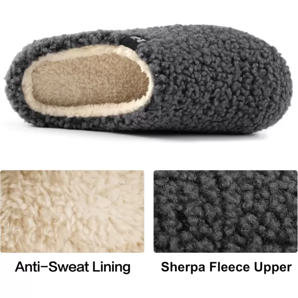 imageRockDove Set of 2 Pairs  US Size 1112 Womens Original TwoTone Slipper Eggplant Womens Plush Retreat Sherpa Fleece Clog Dark Grey