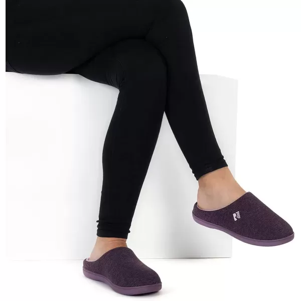 imageRockDove Set of 2 Pairs  US Size 1112 Womens Original TwoTone Slipper Eggplant Womens Plush Retreat Sherpa Fleece Clog Dark Grey