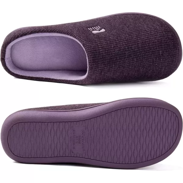 imageRockDove Set of 2 Pairs  US Size 1112 Womens Original TwoTone Slipper Eggplant Womens Plush Retreat Sherpa Fleece Clog Dark Grey