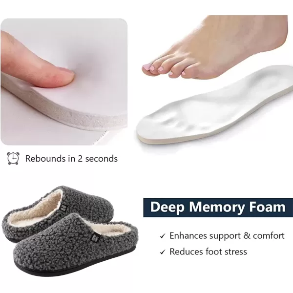 imageRockDove Set of 2 Pairs  US Size 1112 Womens Original TwoTone Slipper Eggplant Womens Plush Retreat Sherpa Fleece Clog Dark Grey