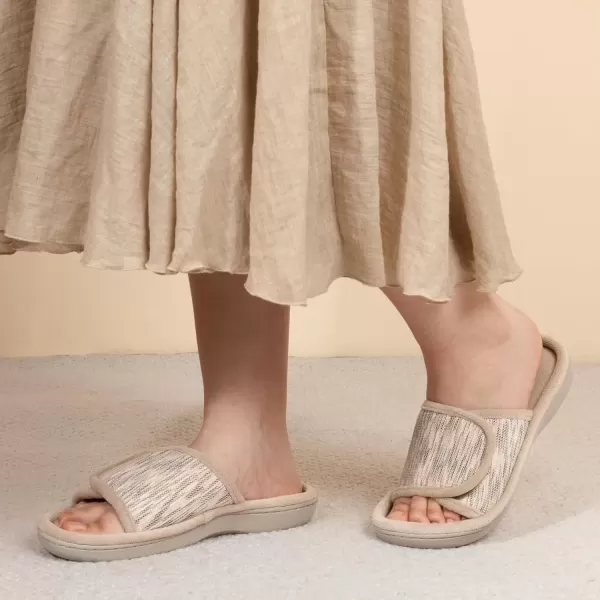 imageRockDove Womens Adjustable Wrap Memory Foam Slide SlipperBeige
