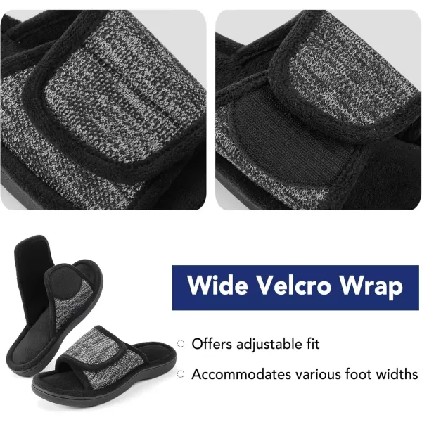 imageRockDove Womens Adjustable Wrap Memory Foam Slide SlipperBlack