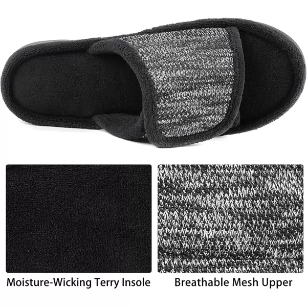 imageRockDove Womens Adjustable Wrap Memory Foam Slide SlipperBlack