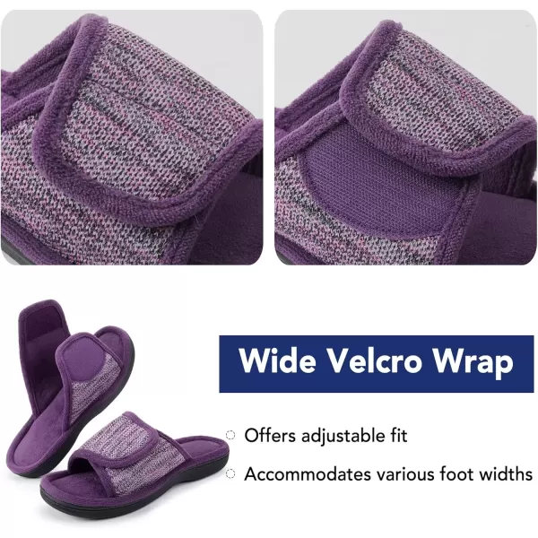 imageRockDove Womens Adjustable Wrap Memory Foam Slide SlipperEggplant