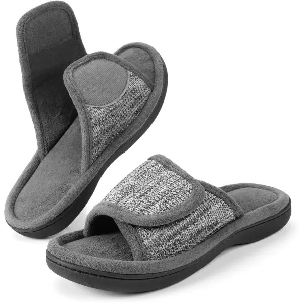 imageRockDove Womens Adjustable Wrap Memory Foam Slide SlipperGrey