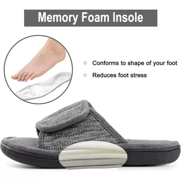 imageRockDove Womens Adjustable Wrap Memory Foam Slide SlipperGrey