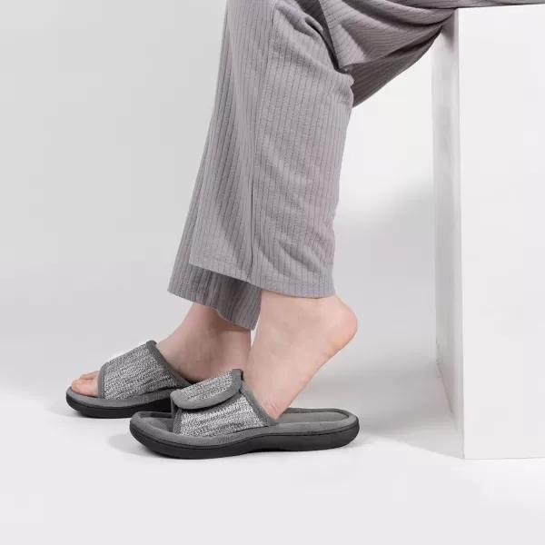 imageRockDove Womens Adjustable Wrap Memory Foam Slide SlipperGrey