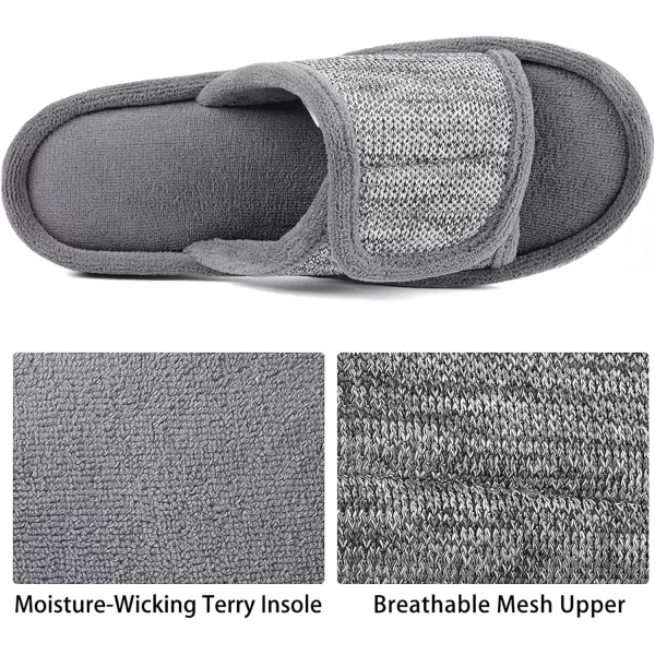 imageRockDove Womens Adjustable Wrap Memory Foam Slide SlipperGrey