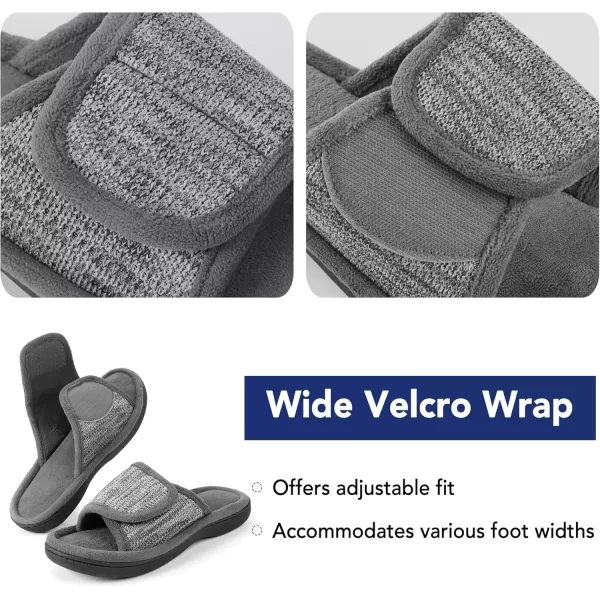 imageRockDove Womens Adjustable Wrap Memory Foam Slide SlipperGrey