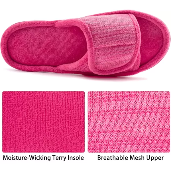 imageRockDove Womens Adjustable Wrap Memory Foam Slide SlipperHot Pink