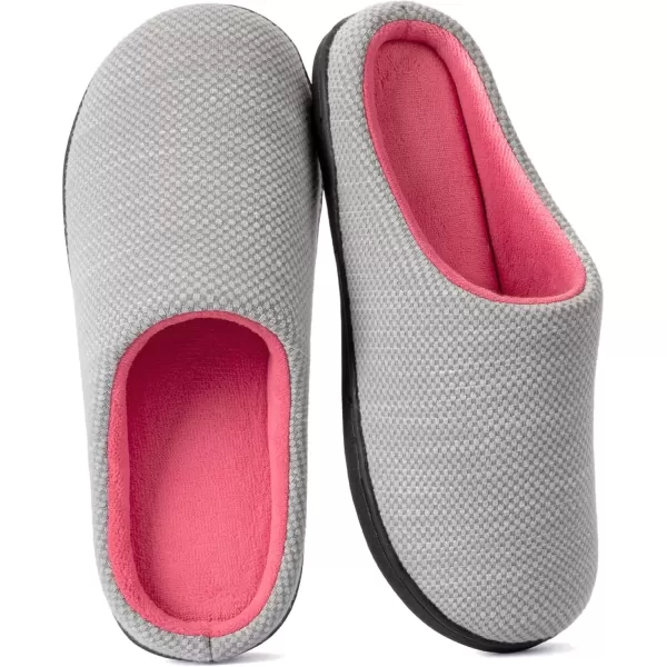 imageRockDove Womens Birdseye Knit Memory Foam SlipperGreyPink