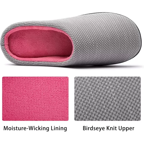 imageRockDove Womens Birdseye Knit Memory Foam SlipperGreyPink