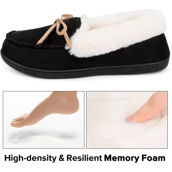 imageRockDove Womens Caroline Glittered Moccasin SlipperBlack