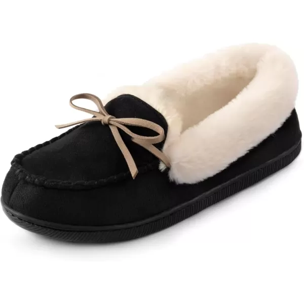 imageRockDove Womens Caroline Glittered Moccasin SlipperBlack