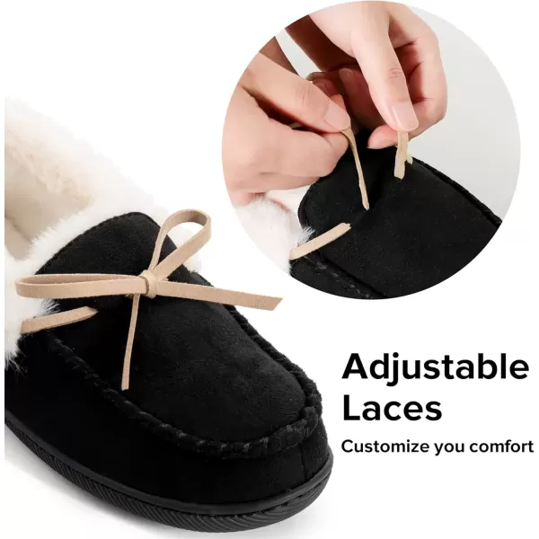 imageRockDove Womens Caroline Glittered Moccasin SlipperBlack