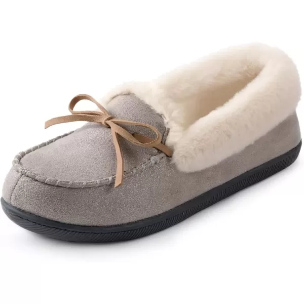 imageRockDove Womens Caroline Glittered Moccasin SlipperCloud Gray