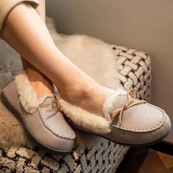 imageRockDove Womens Caroline Glittered Moccasin SlipperCloud Gray
