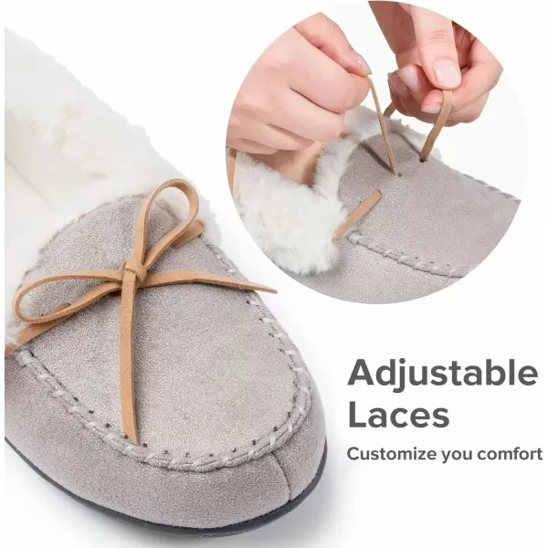 imageRockDove Womens Caroline Glittered Moccasin SlipperCloud Gray