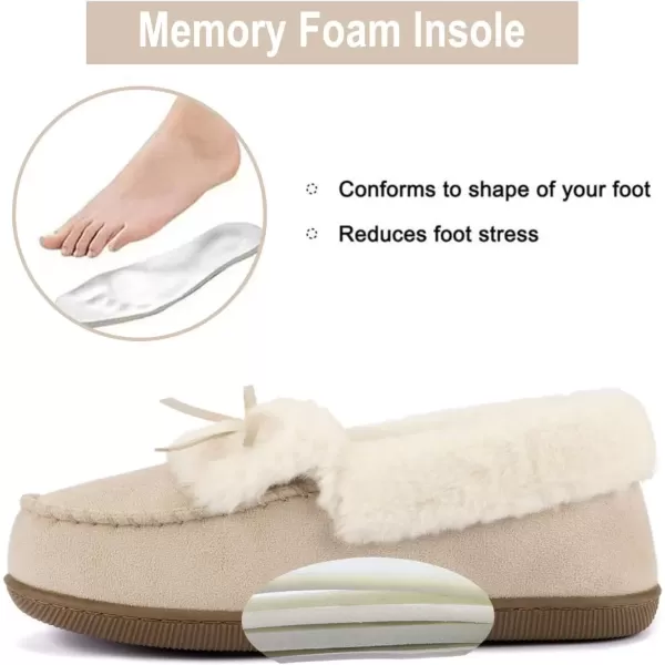 imageRockDove Womens Faux Fur Lined Micro Suede Moccasin SlipperBeige