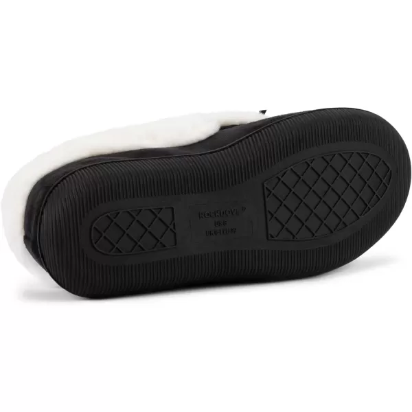 imageRockDove Womens Faux Fur Lined Micro Suede Moccasin SlipperBlack
