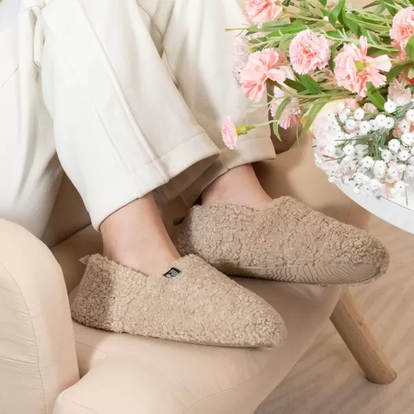 imageRockDove Womens Faux Shearling Closed Back Slipper with Memory FoamBeige