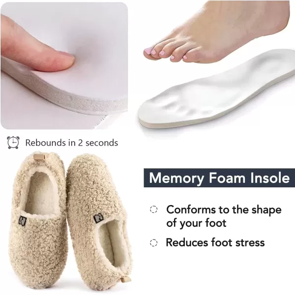 imageRockDove Womens Faux Shearling Closed Back Slipper with Memory FoamBeige