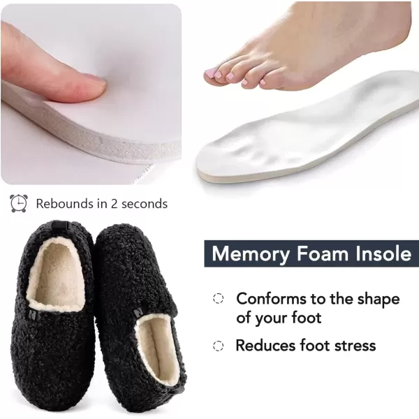 imageRockDove Womens Faux Shearling Closed Back Slipper with Memory FoamBlack