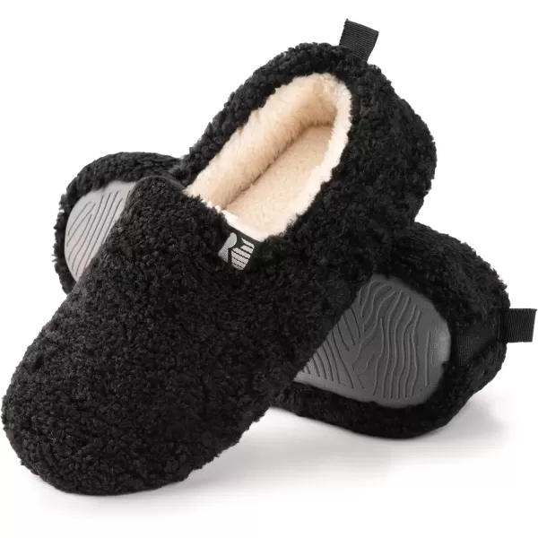 imageRockDove Womens Faux Shearling Closed Back Slipper with Memory FoamBlack