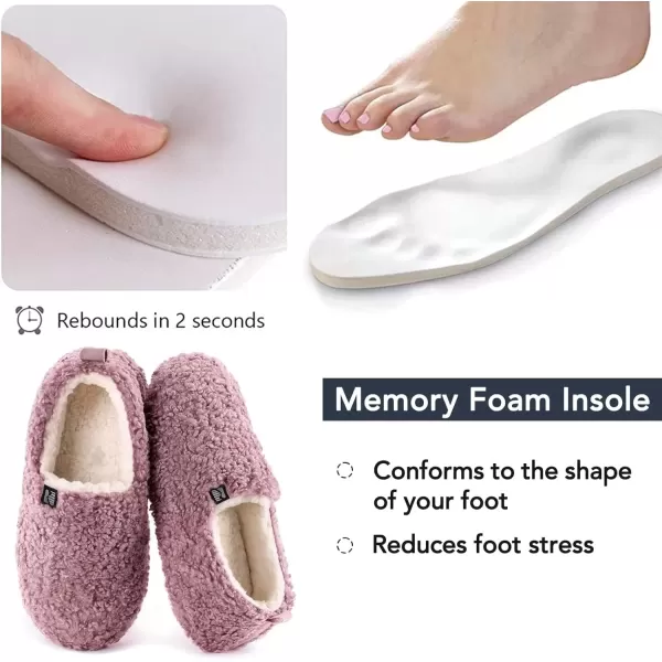 imageRockDove Womens Faux Shearling Closed Back Slipper with Memory FoamCameo Pink
