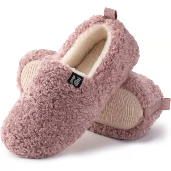 imageRockDove Womens Faux Shearling Closed Back Slipper with Memory FoamCameo Pink