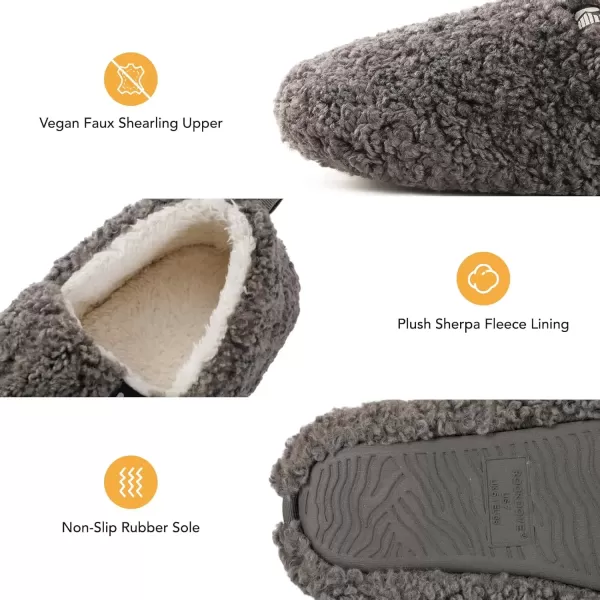 imageRockDove Womens Faux Shearling Closed Back Slipper with Memory FoamCool Grey