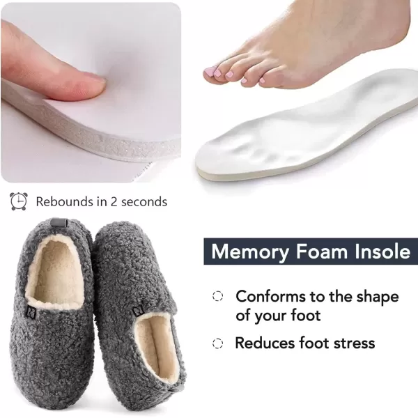 imageRockDove Womens Faux Shearling Closed Back Slipper with Memory FoamCool Grey