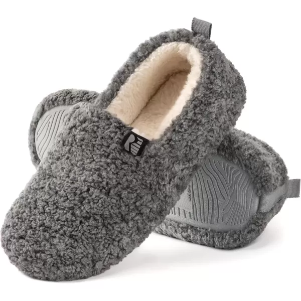 imageRockDove Womens Faux Shearling Closed Back Slipper with Memory FoamCool Grey