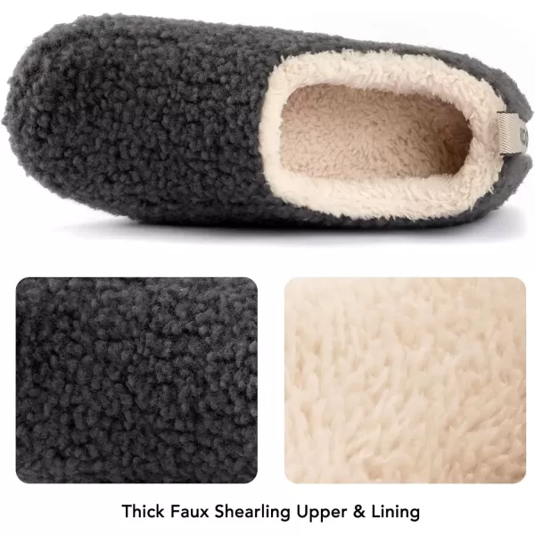 imageRockDove Womens Nomad Soft Faux Shearling Closed Back Memory Foam Slipper Christams Gift Stocking StuffersDark Grey