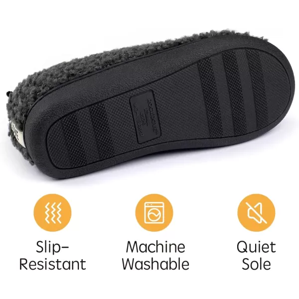 imageRockDove Womens Nomad Soft Faux Shearling Closed Back Memory Foam Slipper Christams Gift Stocking StuffersDark Grey