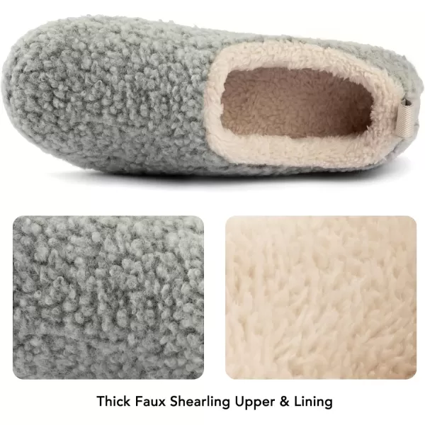 imageRockDove Womens Nomad Soft Faux Shearling Closed Back Memory Foam Slipper Christams Gift Stocking StuffersLight Grey