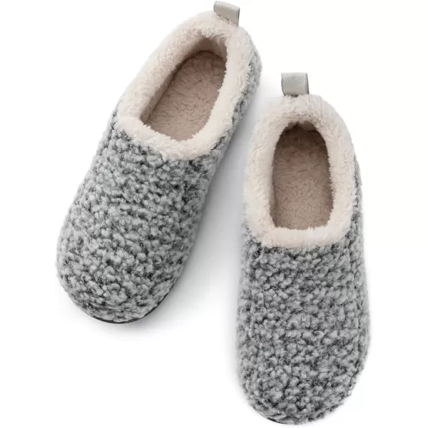 imageRockDove Womens Nomad Soft Faux Shearling Closed Back Memory Foam Slipper Christams Gift Stocking StuffersLight Grey