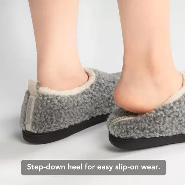 imageRockDove Womens Nomad Soft Faux Shearling Closed Back Memory Foam Slipper Christams Gift Stocking StuffersLight Grey