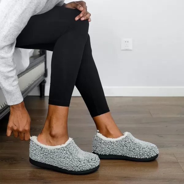 imageRockDove Womens Nomad Soft Faux Shearling Closed Back Memory Foam Slipper Christams Gift Stocking StuffersLight Grey