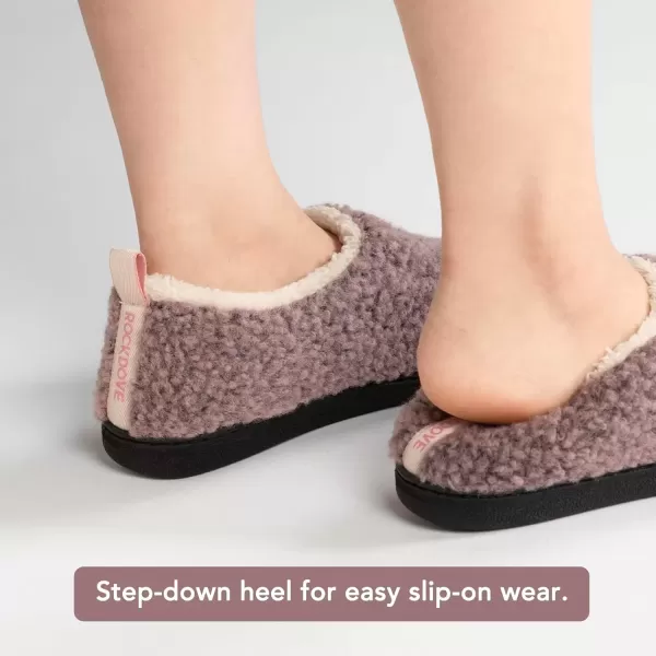 imageRockDove Womens Nomad Soft Faux Shearling Closed Back Memory Foam Slipper Christams Gift Stocking StuffersPink Crepe