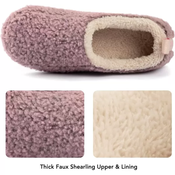 imageRockDove Womens Nomad Soft Faux Shearling Closed Back Memory Foam Slipper Christams Gift Stocking StuffersPink Crepe