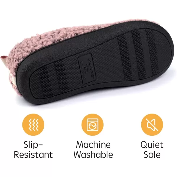 imageRockDove Womens Nomad Soft Faux Shearling Closed Back Memory Foam Slipper Christams Gift Stocking StuffersPink Crepe