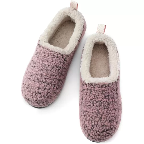 imageRockDove Womens Nomad Soft Faux Shearling Closed Back Memory Foam Slipper Christams Gift Stocking StuffersPink Crepe